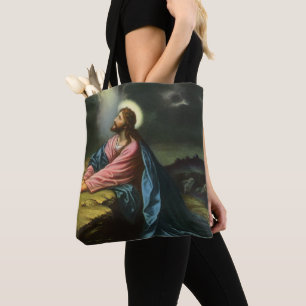 Jesus Christus betend, Garten Gethsemane im Vintag Tasche