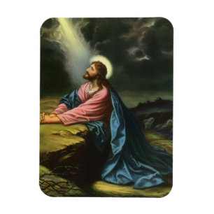 Jesus Christus betet im Garten Gethsemane, Vintage Magnet