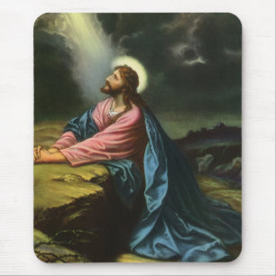 Jesus Christus betet im Garten Gethsemane, Vintage Mousepad