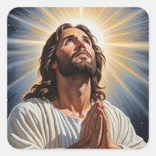 Jesus Christus Christliche Kunst Quadratischer Aufkleber