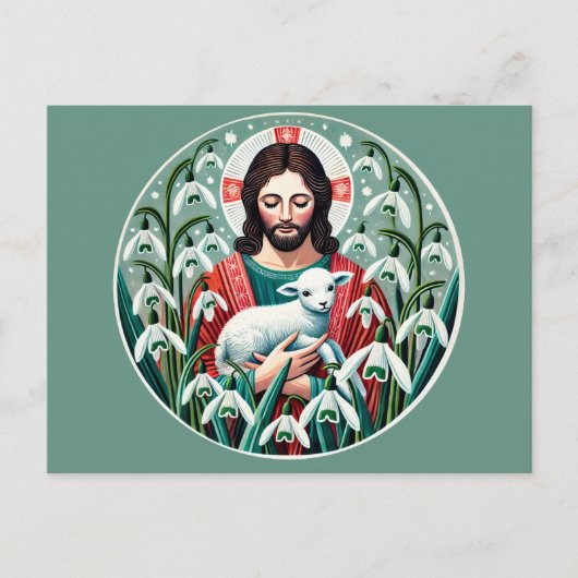 Jesus Christus Christlicher Osterfrühling Postkarte (Vorderseite)