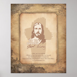 Jesus Christus. Christlicher Prediger Poster
