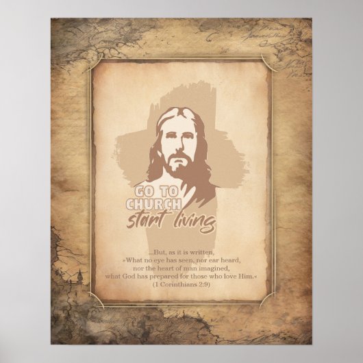 Jesus Christus. Christlicher Prediger Poster (Vorne)