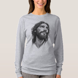 Jesus Christus Christliches Damen Langarmshirt T-Shirt