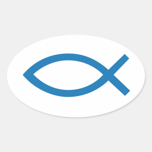Jesus Christus, Christliches Fischsymbol für den T Ovaler Aufkleber (Vorderseite)