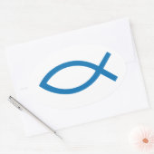 Jesus Christus, Christliches Fischsymbol für den T Ovaler Aufkleber (Umschlag)