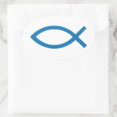 Jesus Christus, Christliches Fischsymbol für den T Ovaler Aufkleber (Tasche)