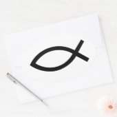 Jesus Christus, Christliches Fischsymbol Ovaler Aufkleber (Umschlag)