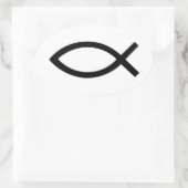 Jesus Christus, Christliches Fischsymbol Ovaler Aufkleber (Tasche)
