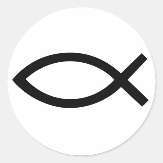 Jesus Christus, Christliches Fischsymbol Runder Aufkleber (Vorderseite)