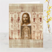 Jesus Christus das Tuch von Turin Heiligem Gesicht Karte (Gelbe Blume)