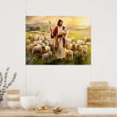 Jesus Christus der gute Hirte Poster (Küche)