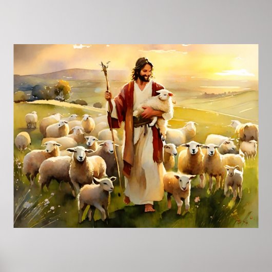 Jesus Christus der gute Hirte Poster (Vorne)