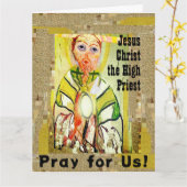 Jesus Christus, der Hohepriester geklappte Grußkar Karte (Gelbe Blume)