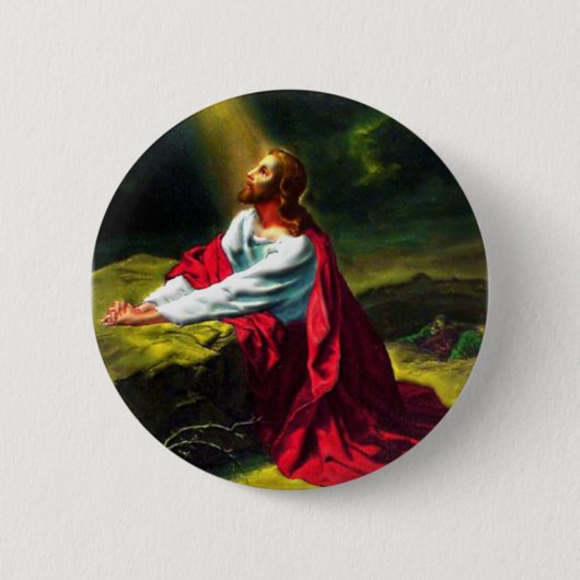Jesus Christus, der im Garten von Gethsemane betet Button (Vorderseite)