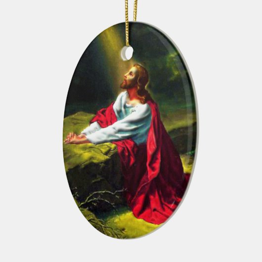 Jesus Christus, der im Garten von Gethsemane betet Keramik Ornament (Links)