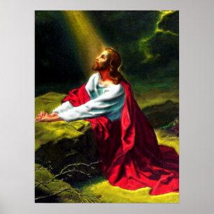 Jesus Christus, der im Garten von Gethsemane betet Poster
