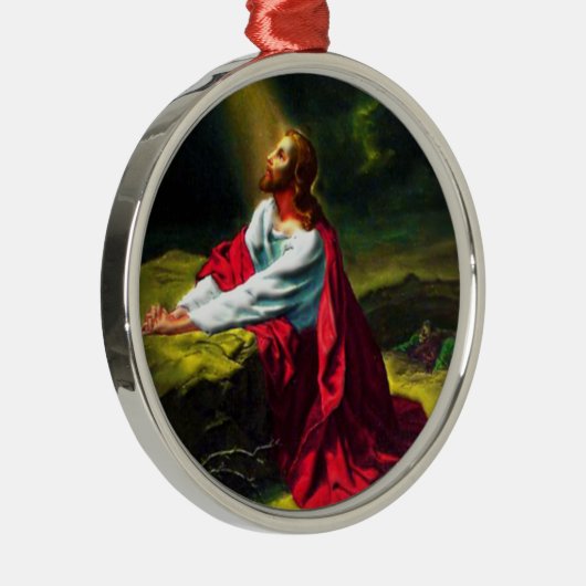Jesus Christus, der im Garten von Gethsemane betet Silbernes Ornament (Rechts)