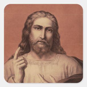 Jesus Christus der Lehrer Quadratischer Aufkleber