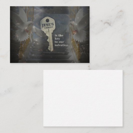 Jesus Christus der Schlüssel zur Rettung Mitteilungskarte (Vorne/Hinten)