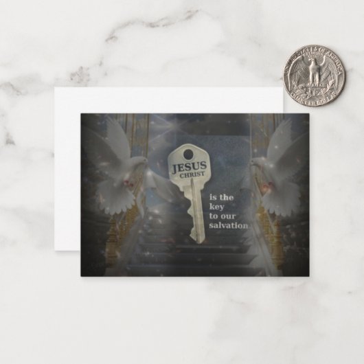 Jesus Christus der Schlüssel zur Rettung Mitteilungskarte (Vorderseite/Rückseite Beispiel)