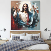 Jesus Christus: Die ewige Ebrace des Lichts" ✨ 🕊 Leinwanddruck (Insitu (Schlafzimmer))
