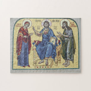 Jesus Christus, die Theotokos und Johannes der Tau Puzzle