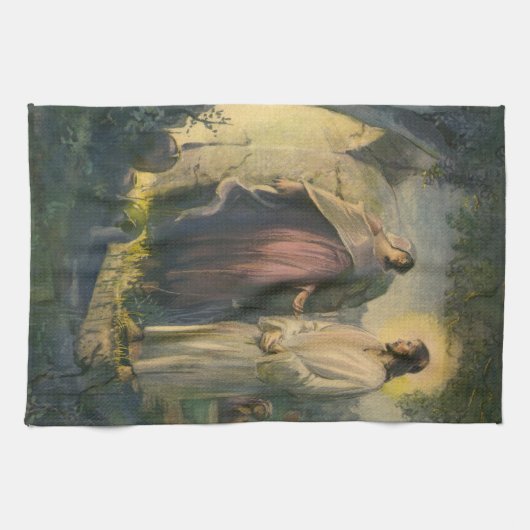 Jesus Christus durch das Grab von ML Greer erwisch Geschirrtuch (Horizontal)