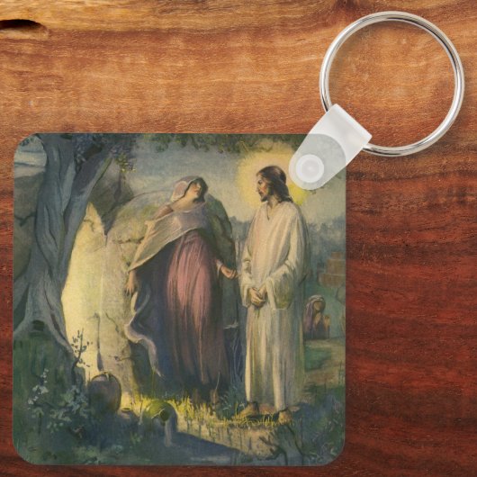 Jesus Christus durch das Grab von ML Greer erwisch Schlüsselanhänger (Rückseite)
