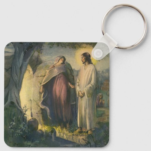 Jesus Christus durch das Grab von ML Greer erwisch Schlüsselanhänger (Rückseite)