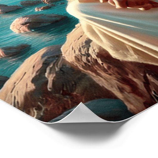 Jesus Christus Gazing in Richtung Himmlischer Hori Poster (Ecke)