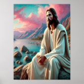 Jesus Christus Gazing in Richtung Himmlischer Hori Poster (Vorne)