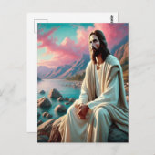Jesus Christus Gazing in Richtung Himmlischer Hori Postkarte (Vorne/Hinten)