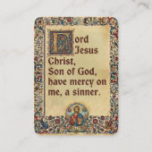 Jesus-Christus-Gebetskarten Visitenkarte (Rückseite)