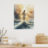 Jesus Christus geht auf dem Wasser Poster (Küche)