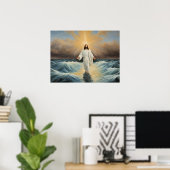 Jesus Christus geht auf dem Wasser Poster (Heimbüro)
