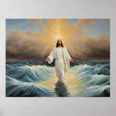 Jesus Christus geht auf dem Wasser Poster (Vorne)