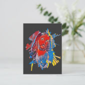 Jesus Christus Gesicht heilige Herz Abstrakte Kuns Postkarte (Stehend Vorderseite)