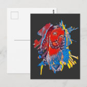 Jesus Christus Gesicht heilige Herz Abstrakte Kuns Postkarte (Vorne/Hinten)