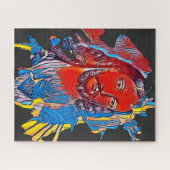 Jesus Christus Gesicht heilige Herz Abstrakte Kuns Puzzle (Horizontal)