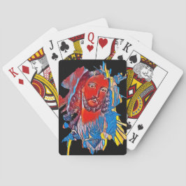 Jesus Christus Gesicht heilige Herz Abstrakte Kuns Spielkarten