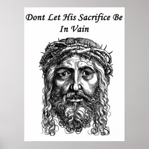 Jesus Christus Gesicht Opfer Bibel Zitat Kunst Poster