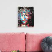 Jesus Christus Gesicht Thorn Crown Abstrakte Maler Leinwanddruck (Insitu (Wohnzimmer))