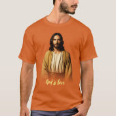 Jesus Christus Gott ist Liebe Slogan Basic Dunkler T-Shirt (Vorderseite)