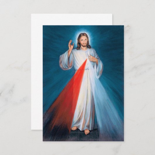 Jesus Christus Göttliche Barmherzigkeit Heiliges H Dankeskarte (Vorne/Hinten)