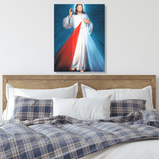 Jesus Christus Göttliche Barmherzigkeit Heiliges H Leinwanddruck (Insitu (Schlafzimmer))