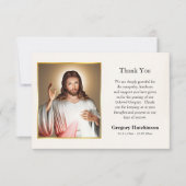 Jesus Christus Göttliche Gnade katholische Beerdig Dankeskarte (Vorderseite)