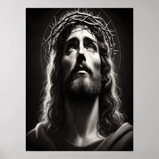 Jesus Christus Göttlicher Blick der Hoffnung Poster (Vorne)
