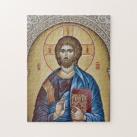 Jesus Christus hält das Evangeliumsikon Puzzle (Vertikal)
