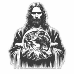 Jesus Christus hält die Welt Christlich Aufkleber
